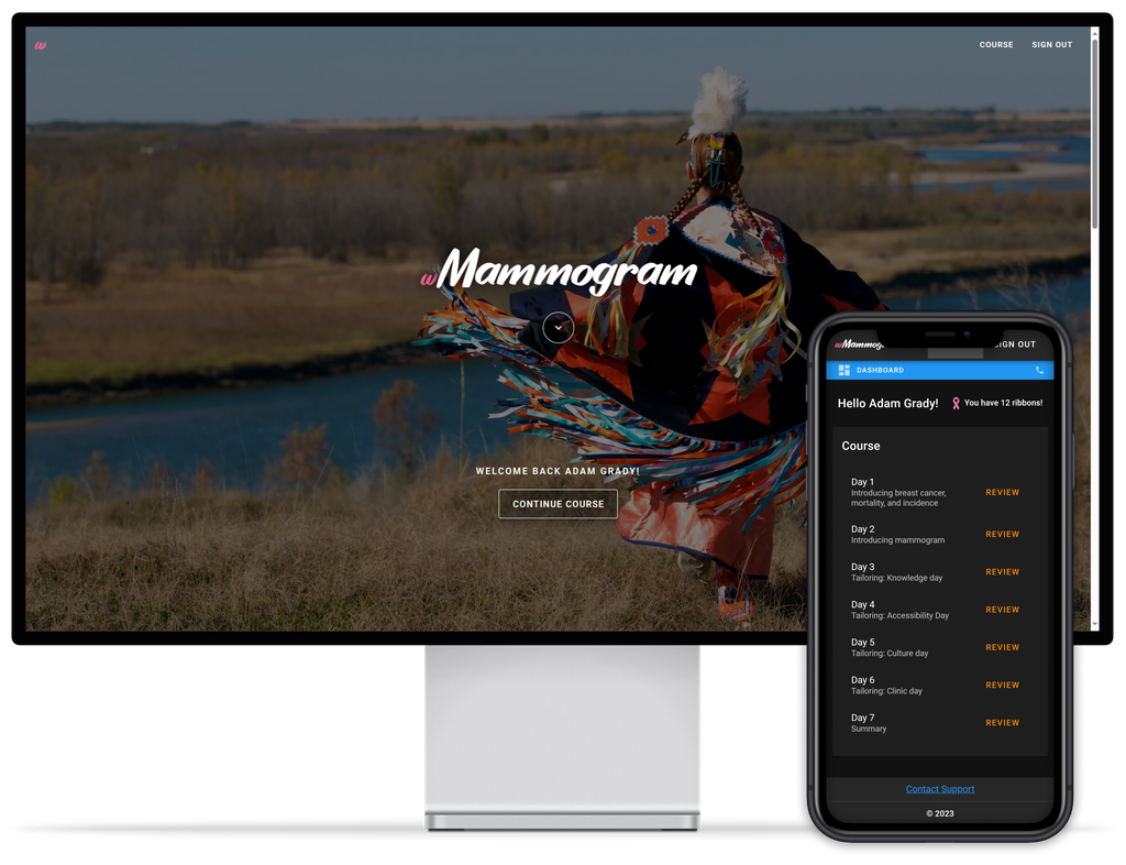 Device mockups of wMammogram